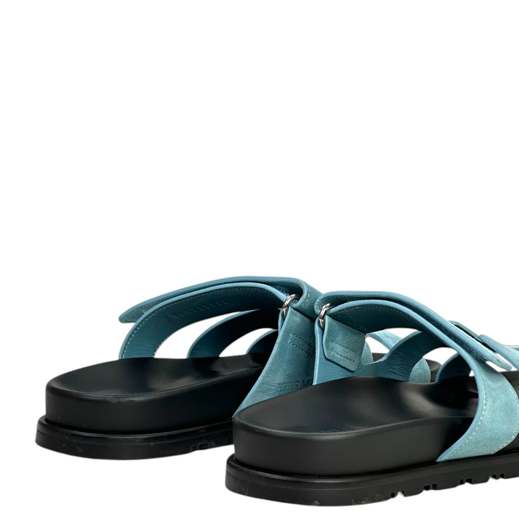 Hermès Chypre Sandals Size EU 36.5 (Bleu Jean)