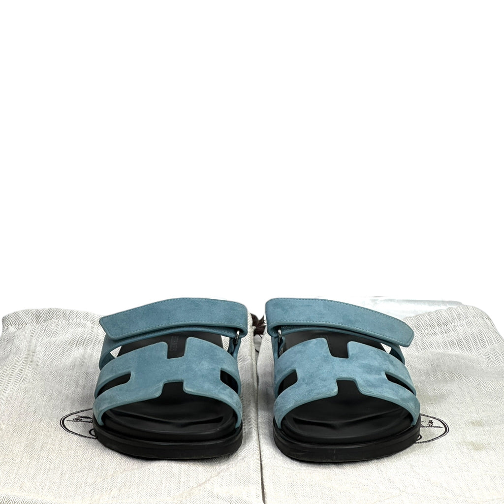 Hermès Chypre Sandals Size EU 36.5 (Bleu Jean)