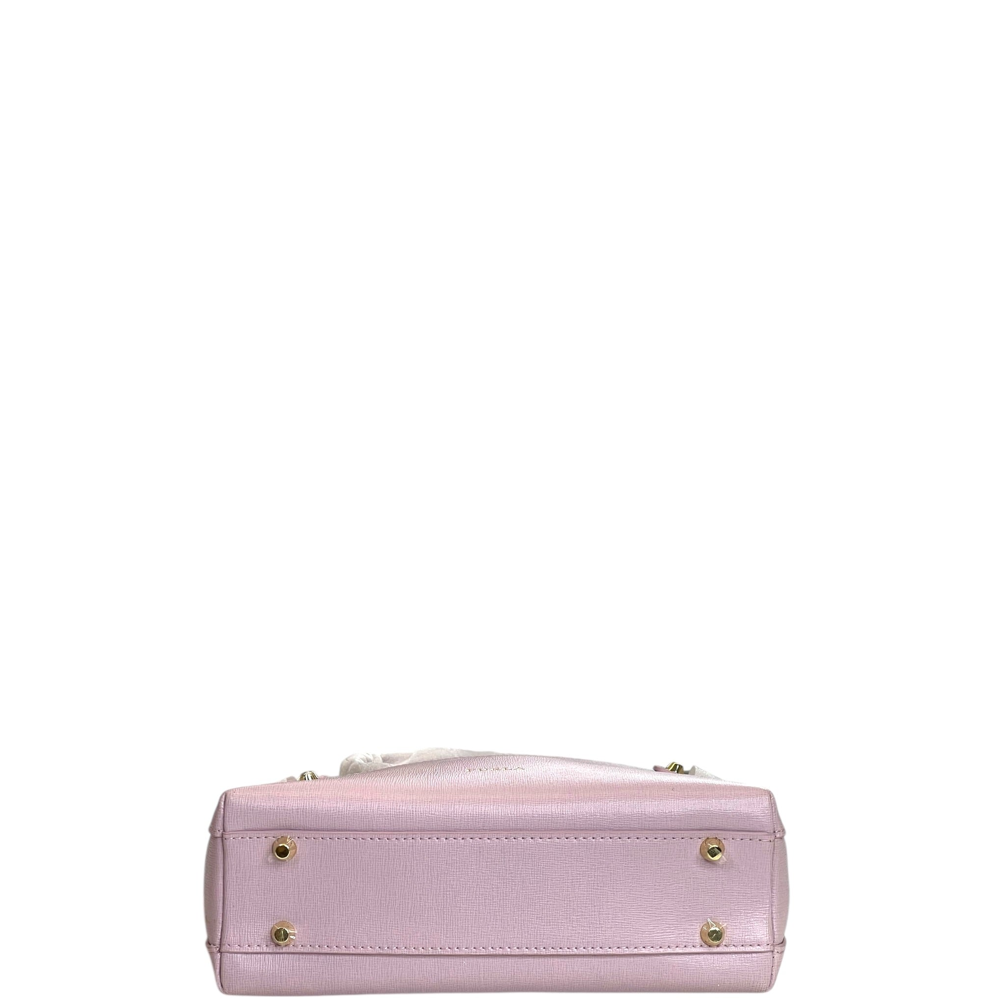 Furla Light Pink Leather Agata Satchel
