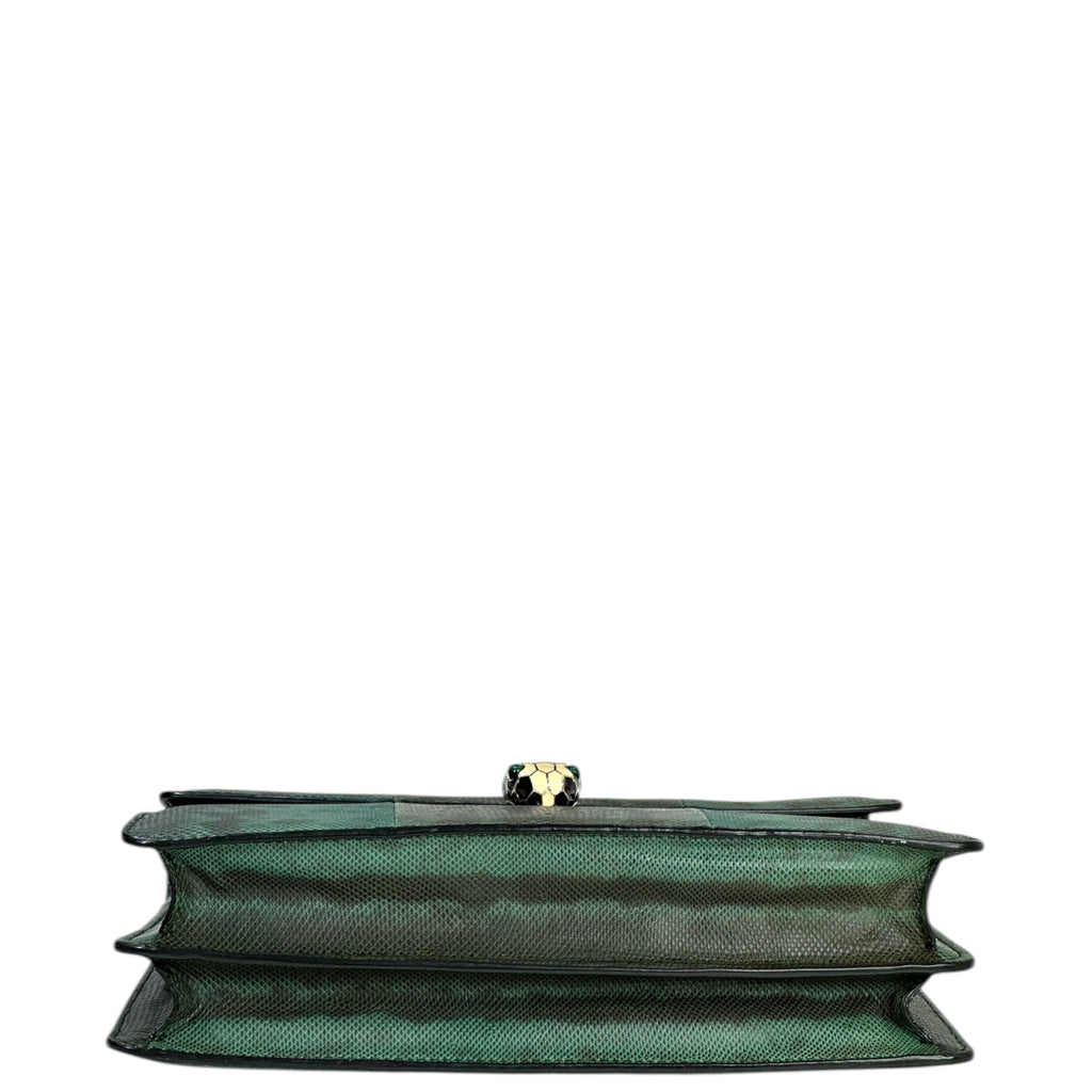 Bvlgari Serpenti Forever Shoulder Bag Green Karung Skin