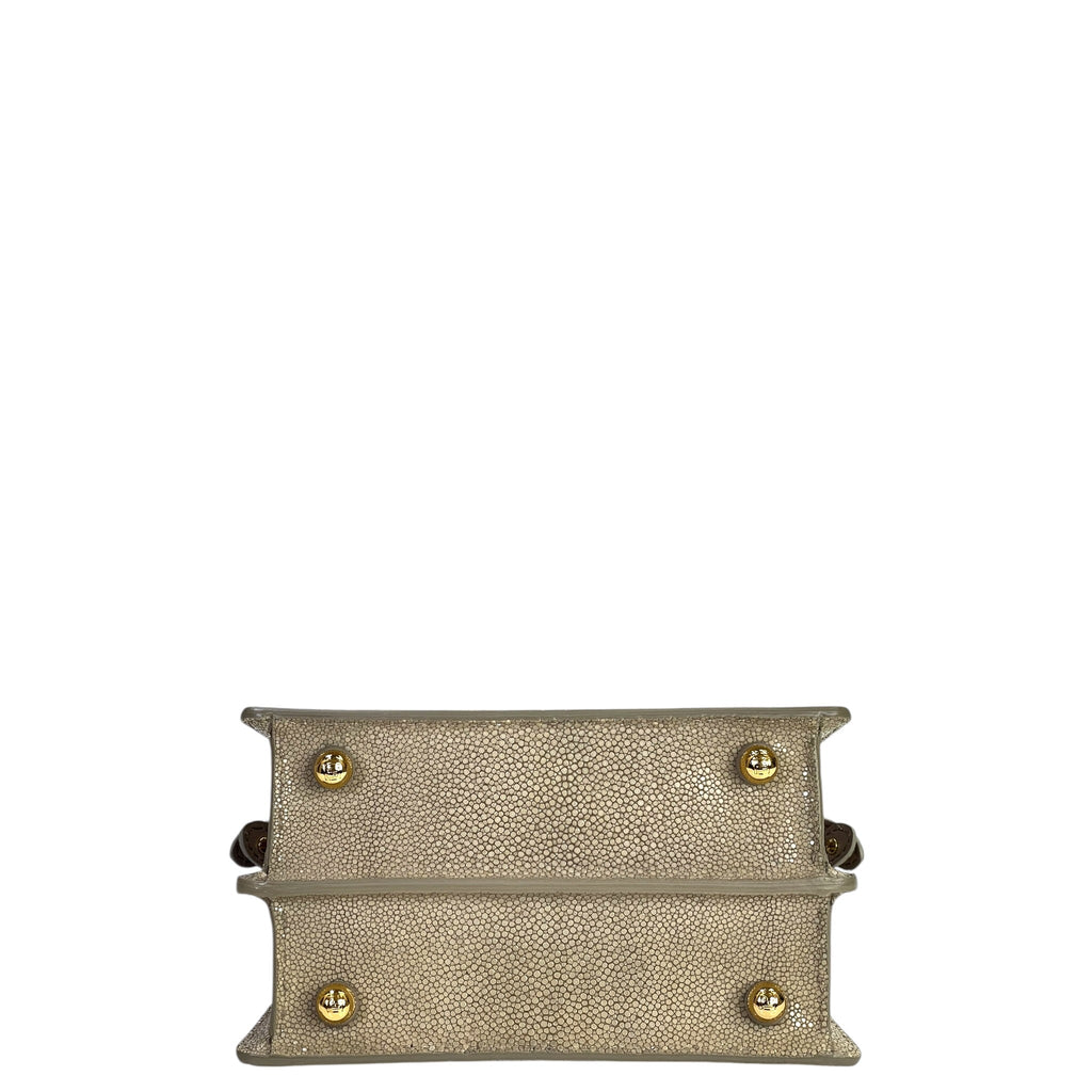 Fendi Peekaboo ISeeU Petite Bag Beige Stingray Leather