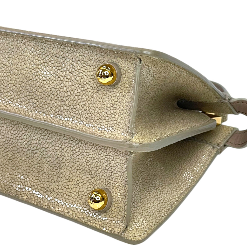 Fendi Peekaboo ISeeU Petite Bag Beige Stingray Leather