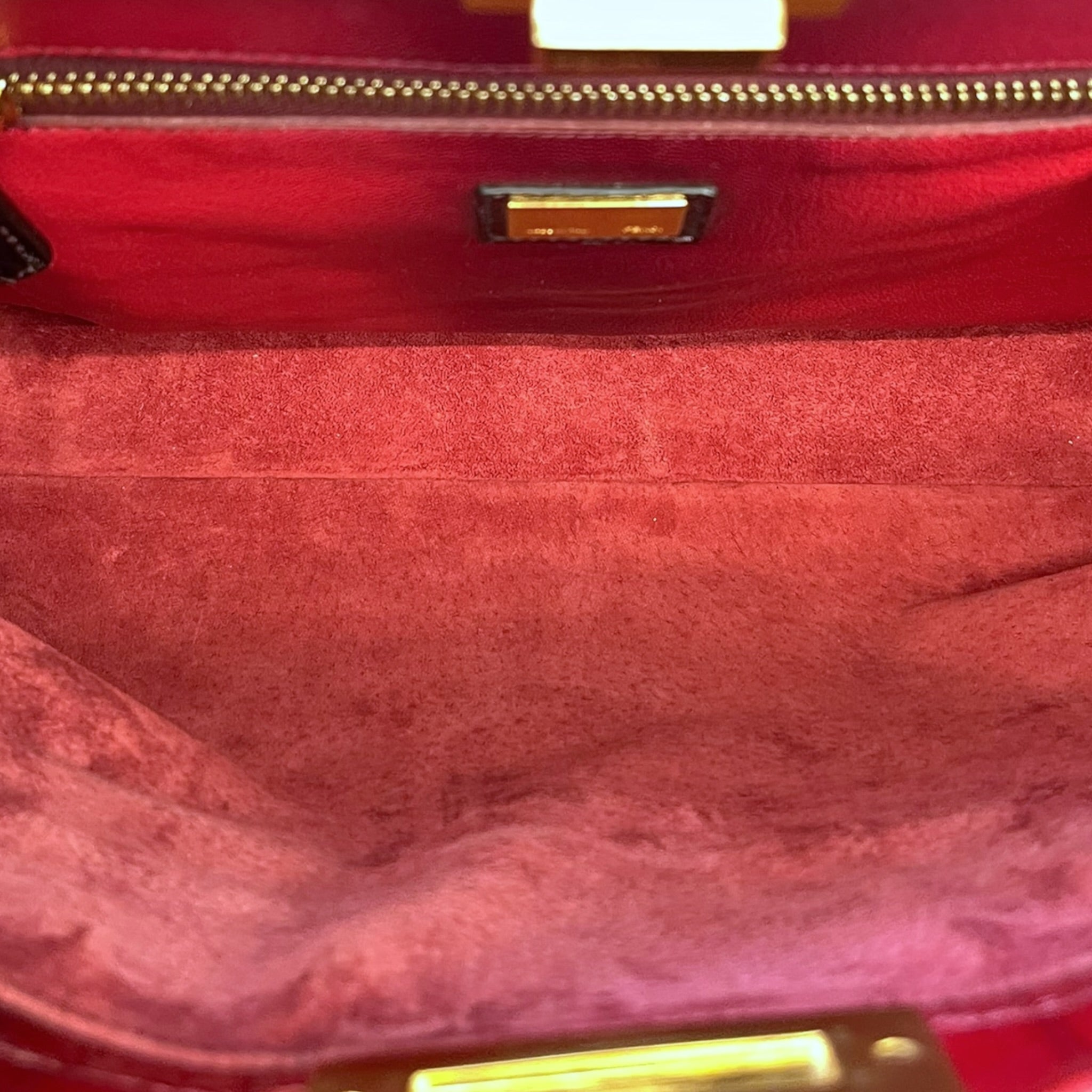 Fendi Iconic Peekaboo Tie and Dye Rouge Crocodile Bag