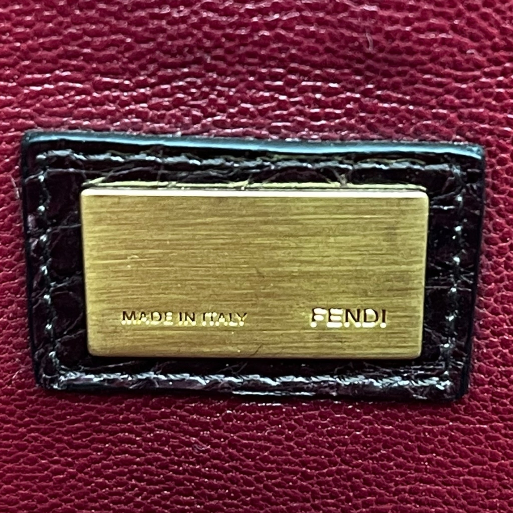 Fendi Iconic Peekaboo Tie and Dye Rouge Crocodile Bag