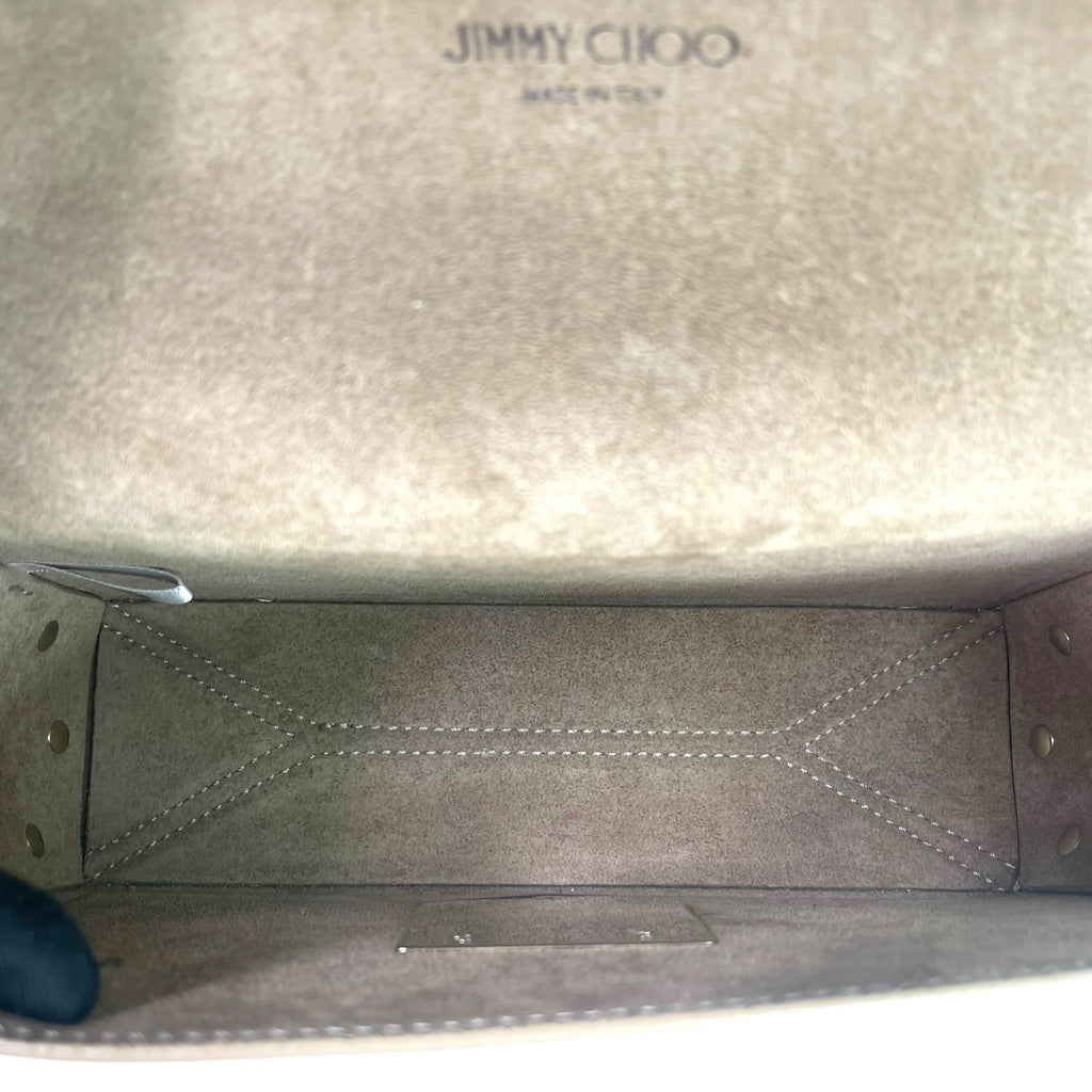 Jimmy Choo Lockett Petite Bag Vintage Silver Metallic Leather