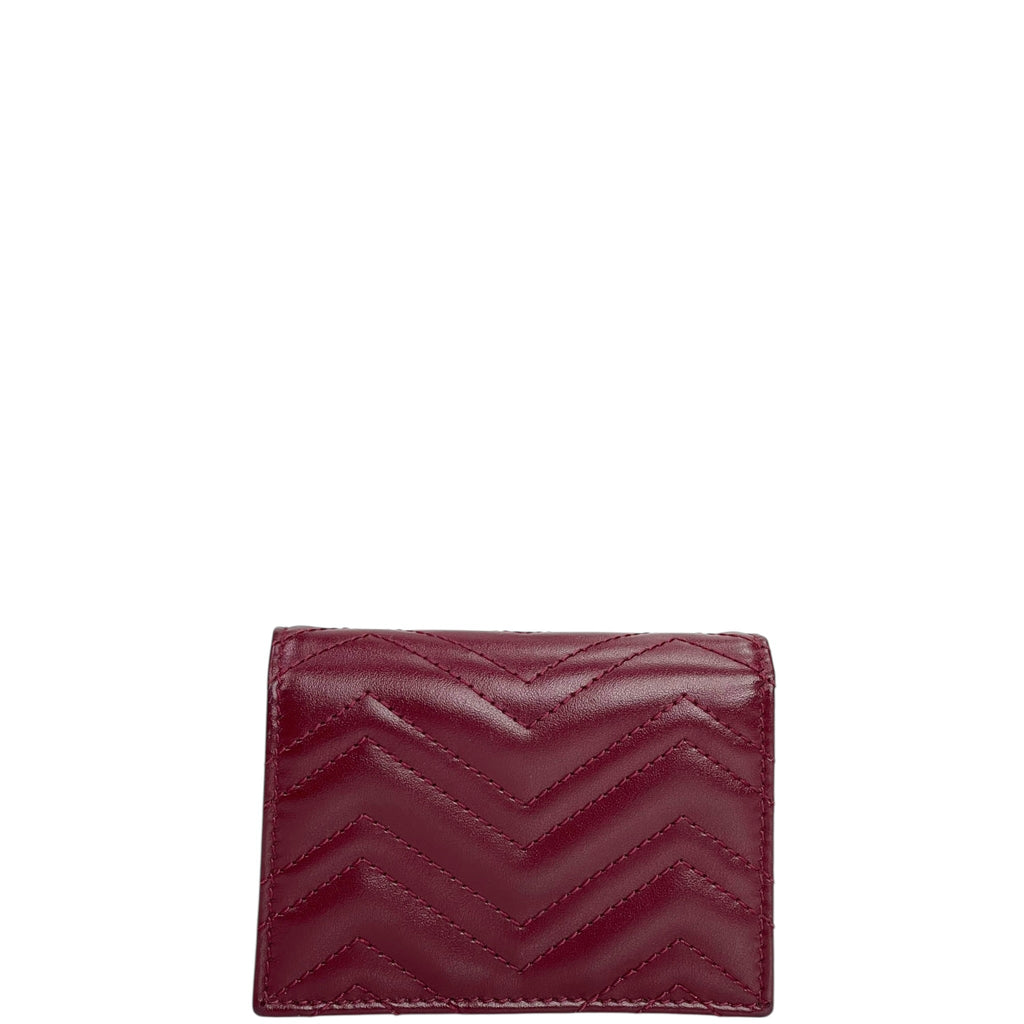 Gucci GG Marmont Small Wallet Matelassé Rosso Ancora Red Leather