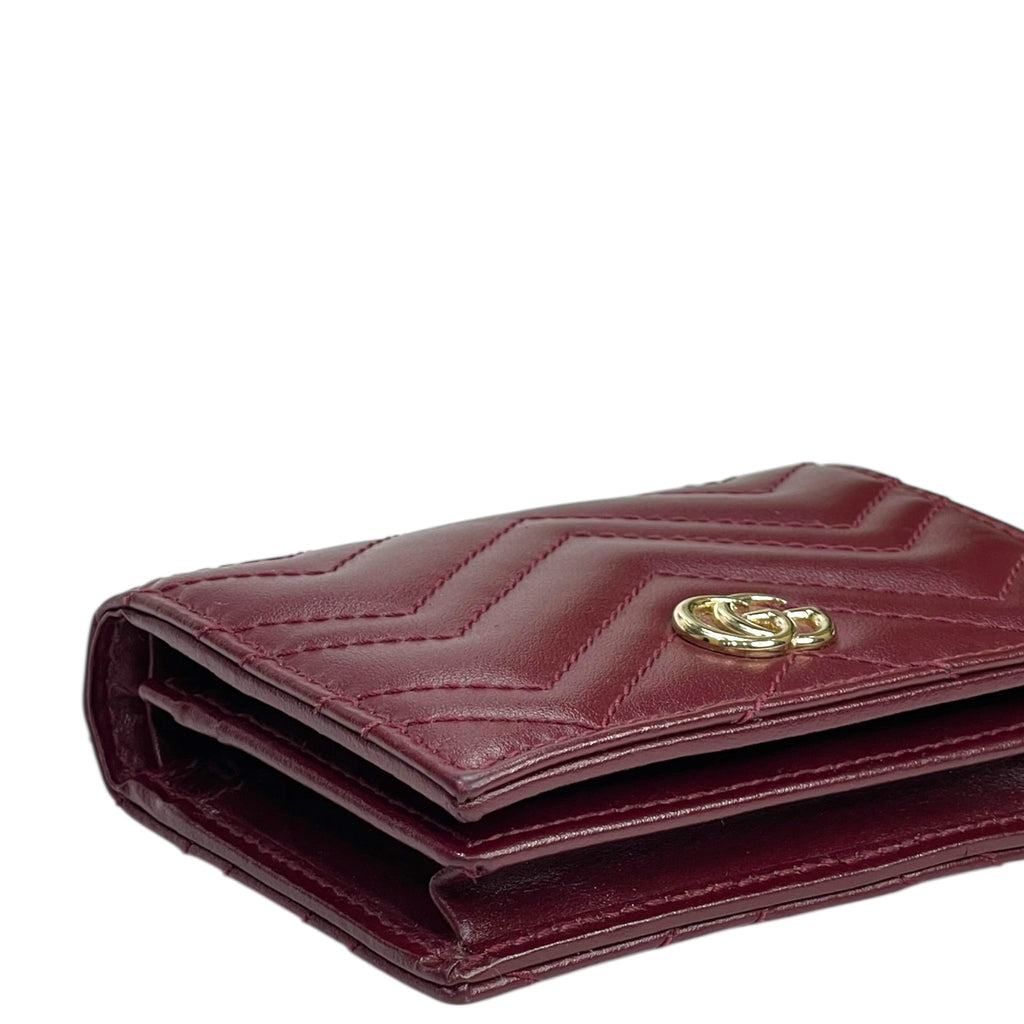 Gucci GG Marmont Small Wallet Matelassé Rosso Ancora Red Leather