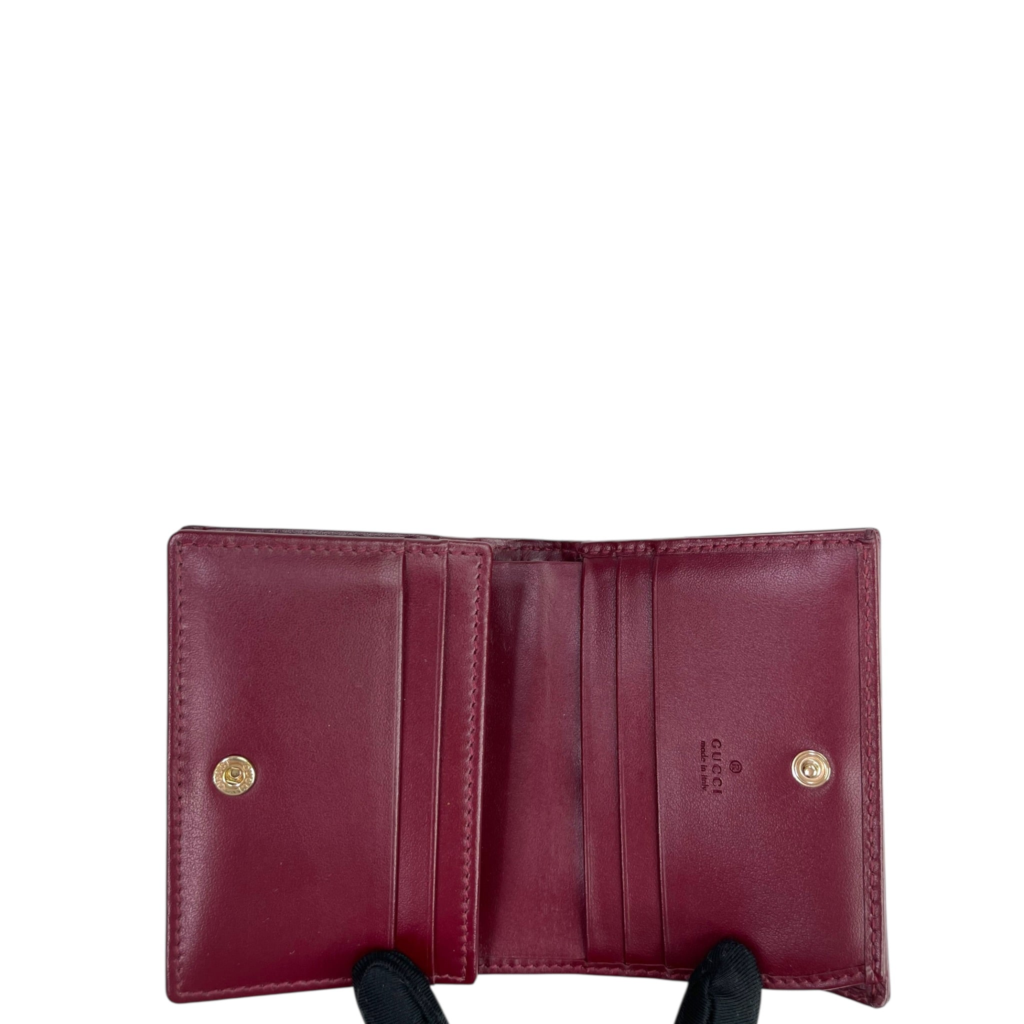 Gucci GG Marmont Small Wallet Matelassé Rosso Ancora Red Leather