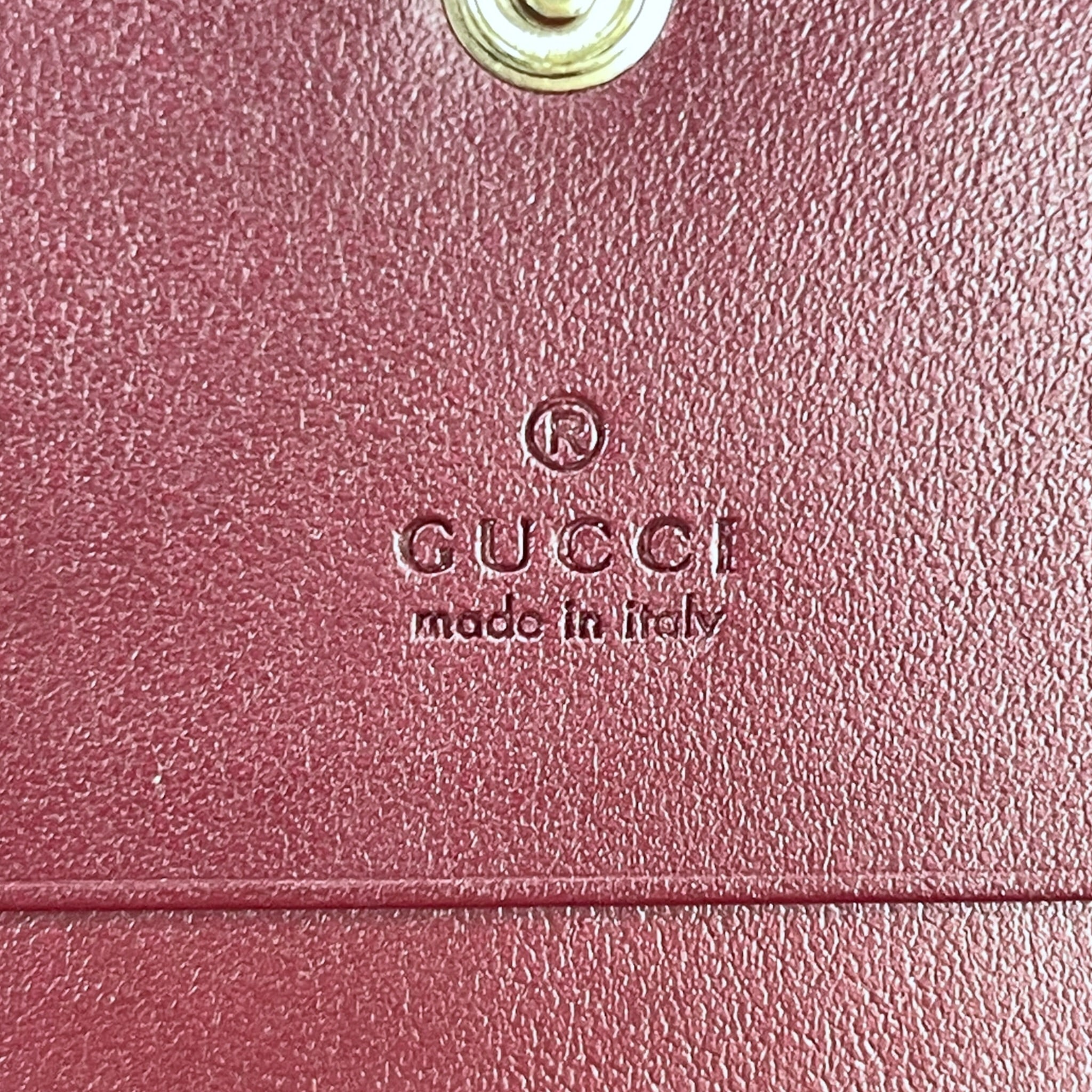 Gucci GG Marmont Small Wallet Matelassé Rosso Ancora Red Leather