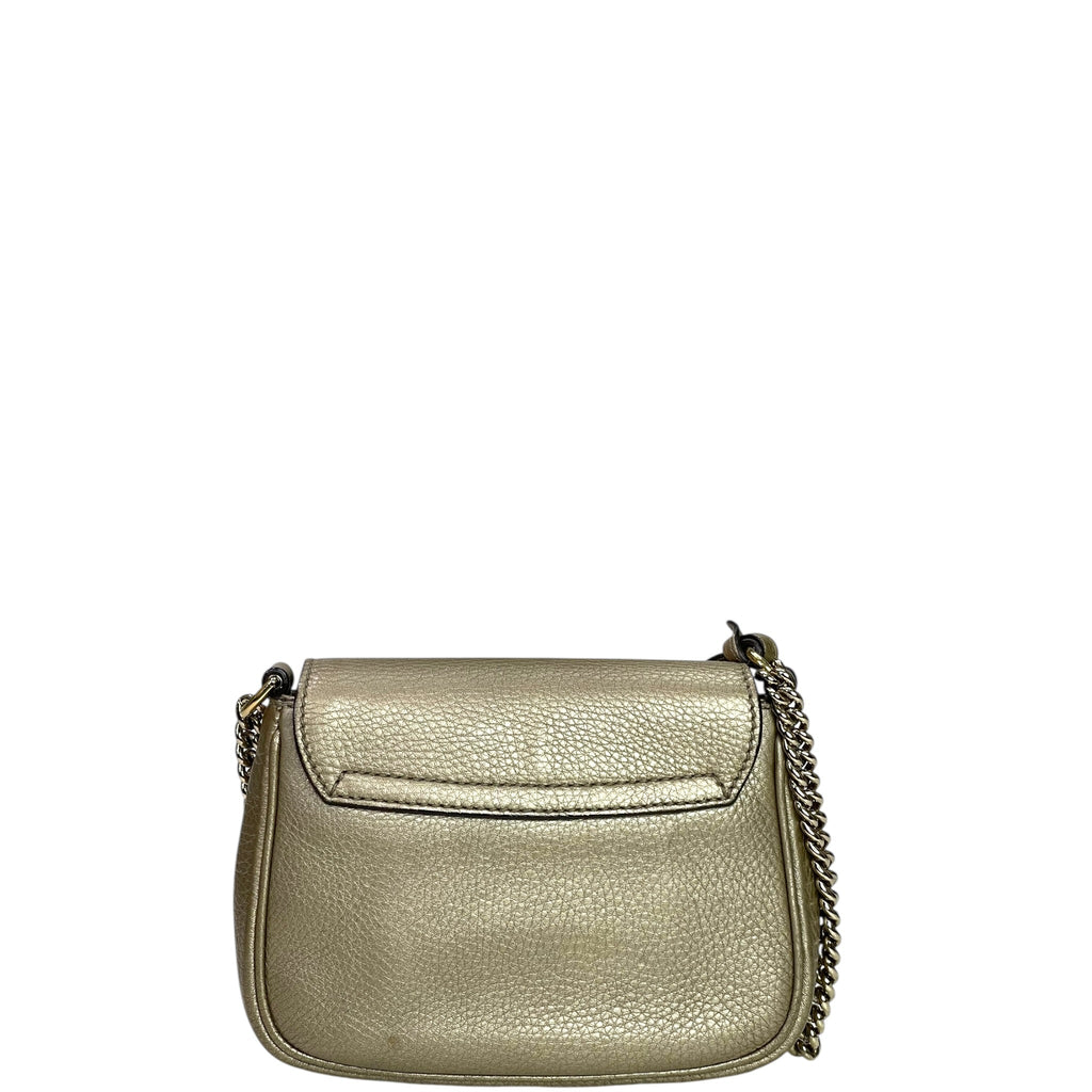 Gucci  Soho Chain Crossbody Bag Metallic Gold Leather