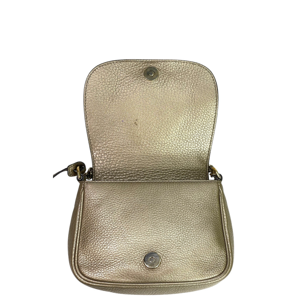 Gucci  Soho Chain Crossbody Bag Metallic Gold Leather