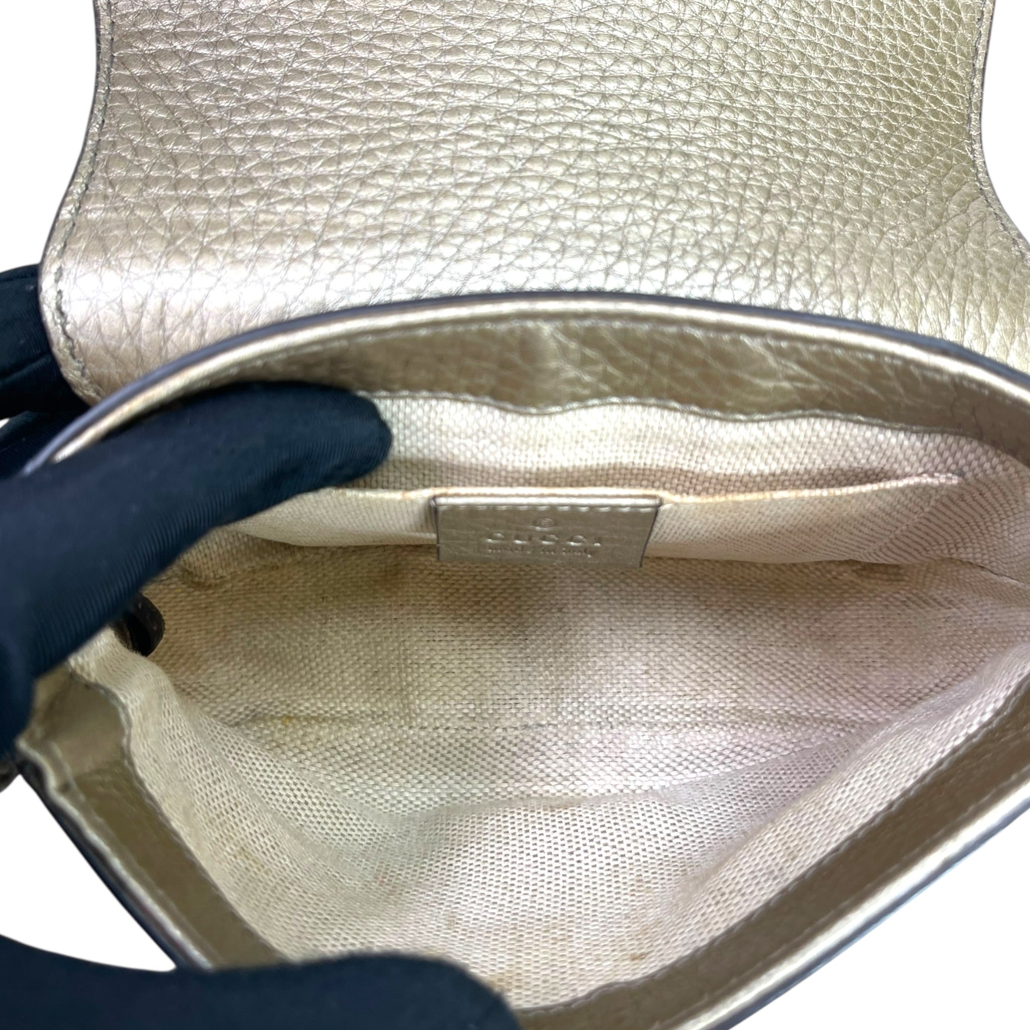Gucci  Soho Chain Crossbody Bag Metallic Gold Leather
