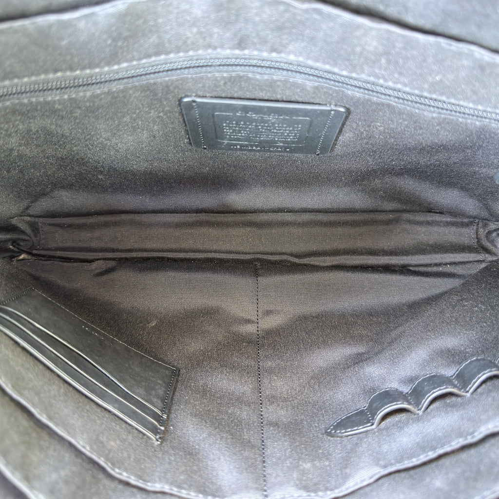 Coach Ethan Slim Brief Black Signature Leather
