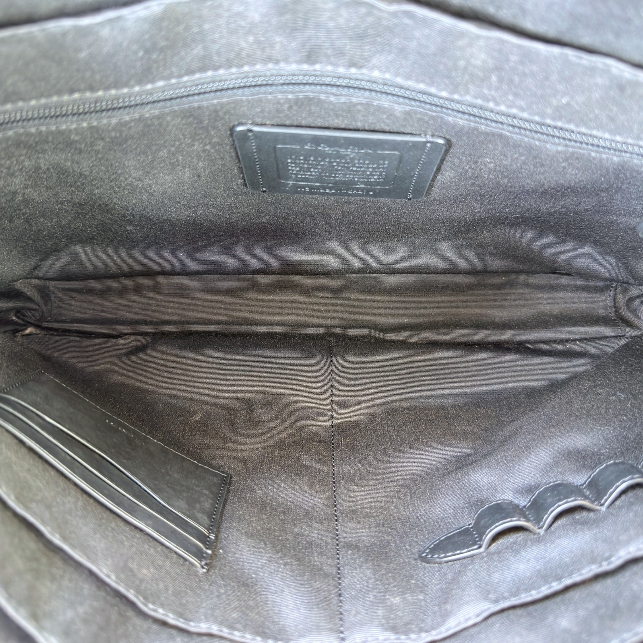 Coach Ethan Slim Brief Black Signature Leather