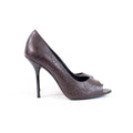 Gucci Brown Guccissima Leather Peep Toe Pumps Size 37.5