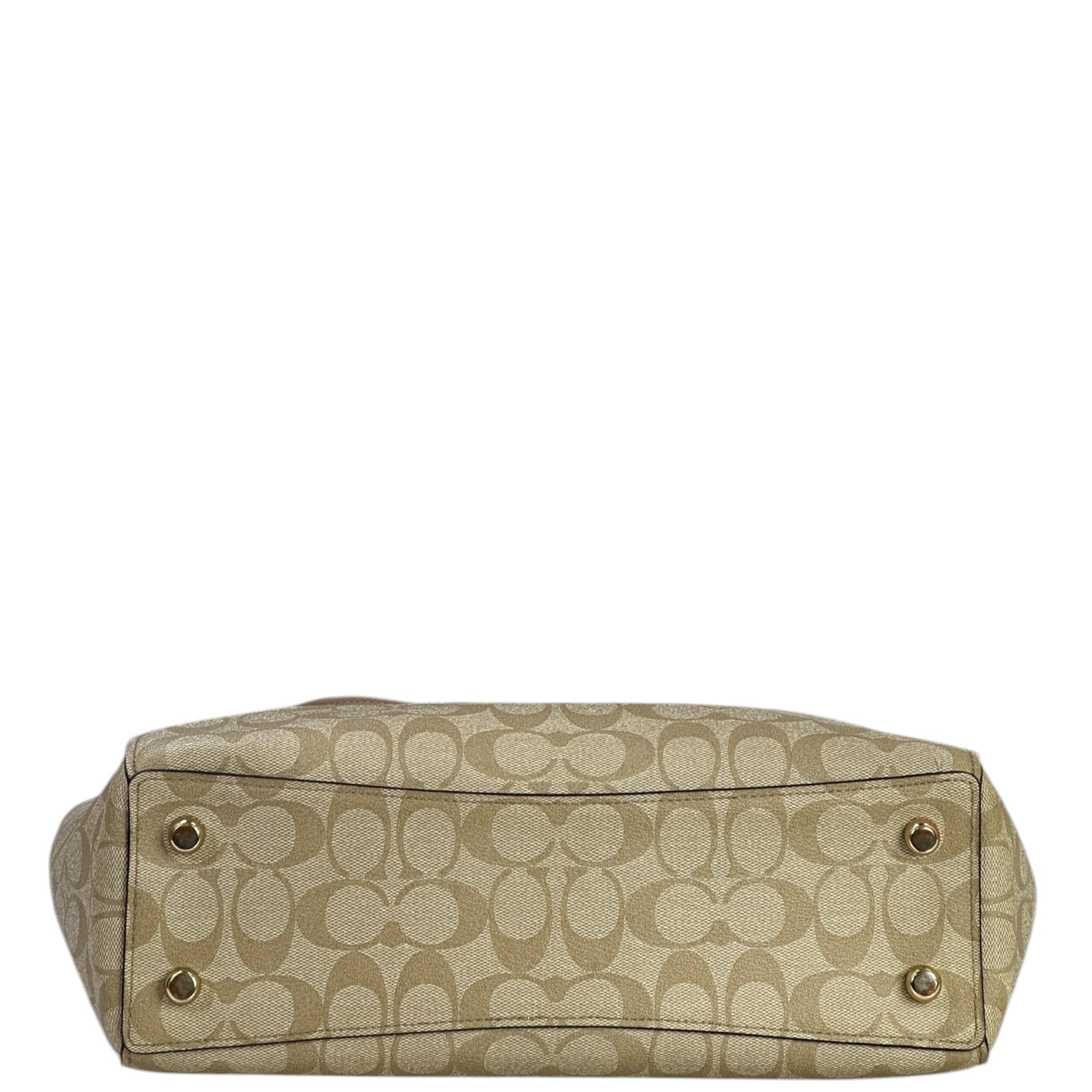 Coach Cammie Chain Tote Beige Signature Canvas