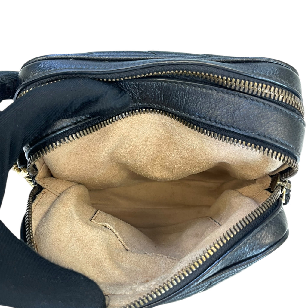 Gucci GG Marmont Camera Bag Black Quilted Leather