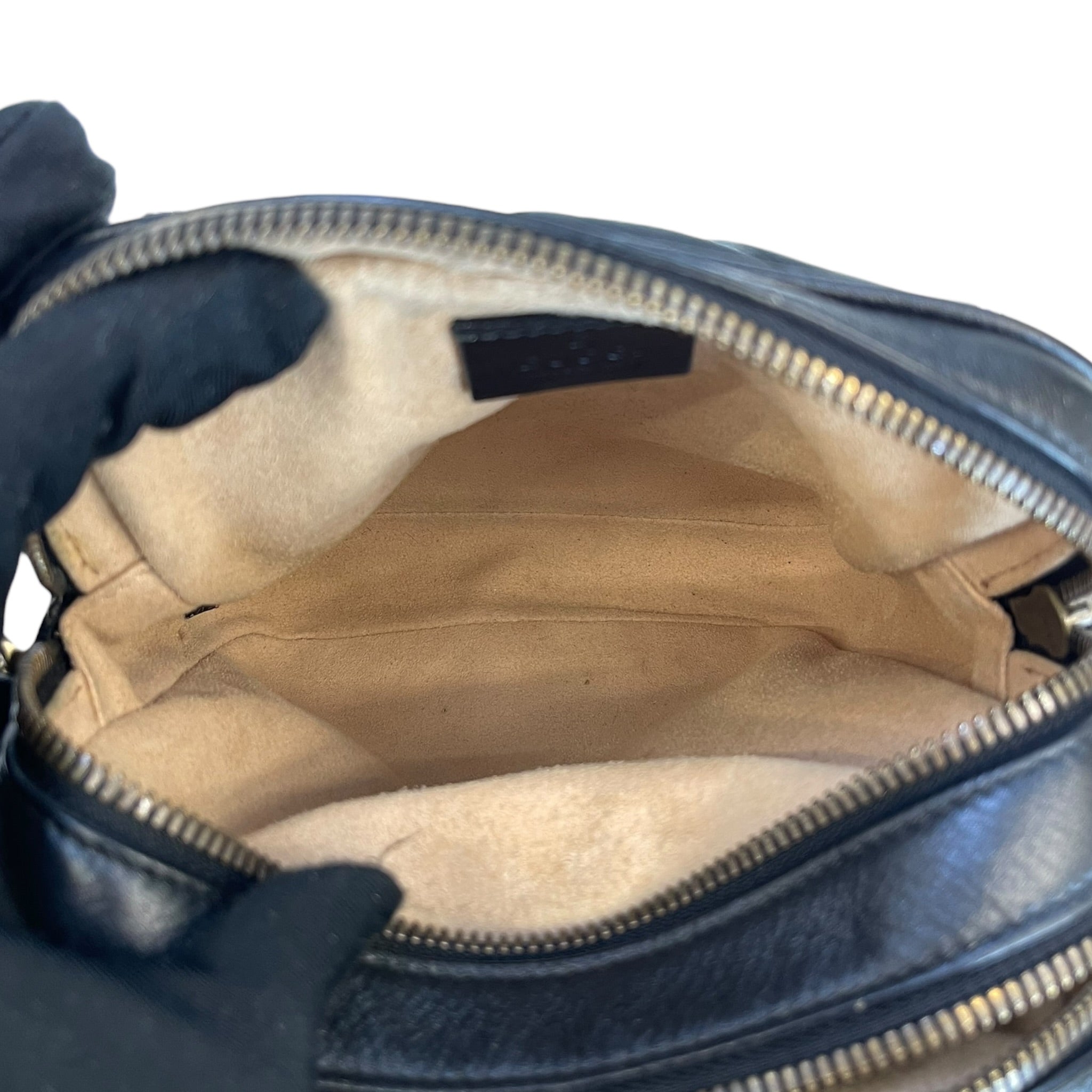 Gucci GG Marmont Camera Bag Black Quilted Leather