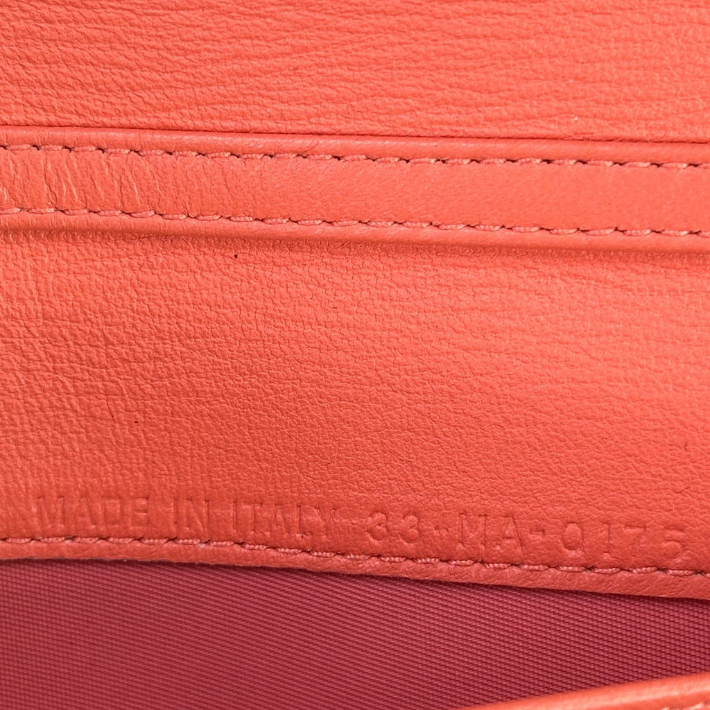 Christian Dior Rendezvous Wallet On Chain Orange Cannage Leather