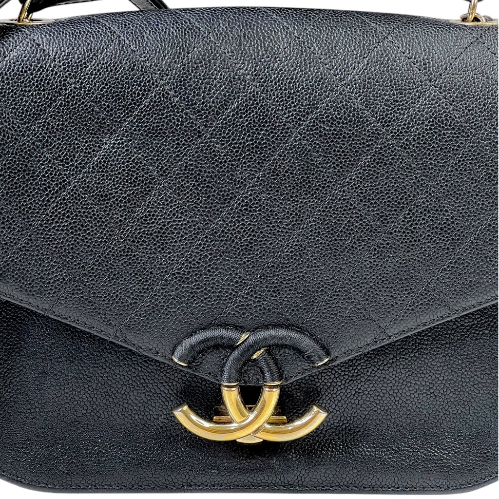 Chanel Coco Cuba Top Handle Bag Black Caviar Leather