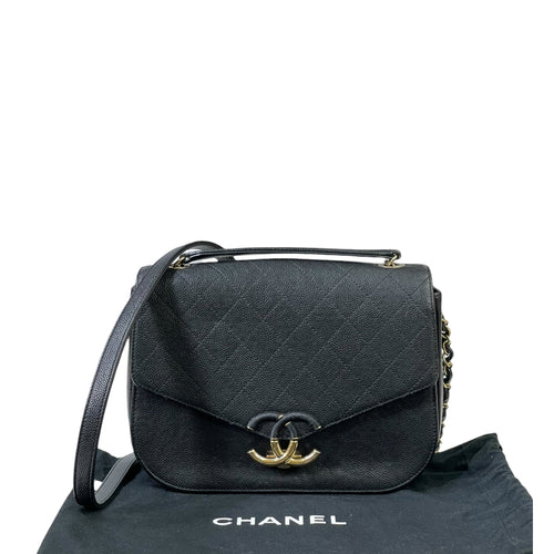 Chanel Coco Cuba Top Handle Bag Black Caviar Leather
