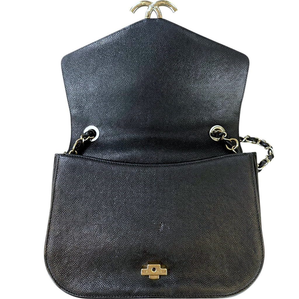 Chanel Coco Cuba Top Handle Bag Black Caviar Leather