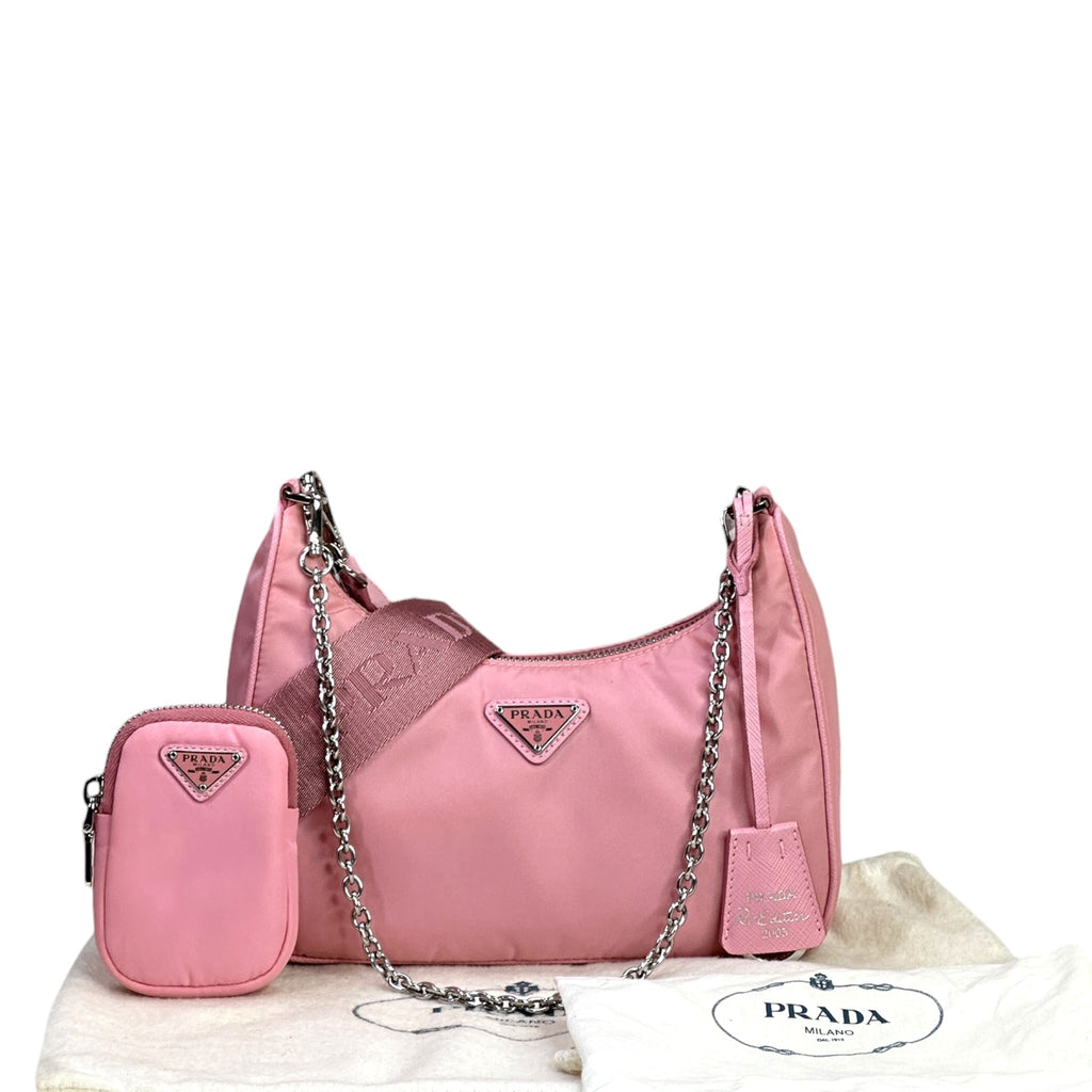 Prada Re-Edition 2005 Shoulder Bag Pink Nylon