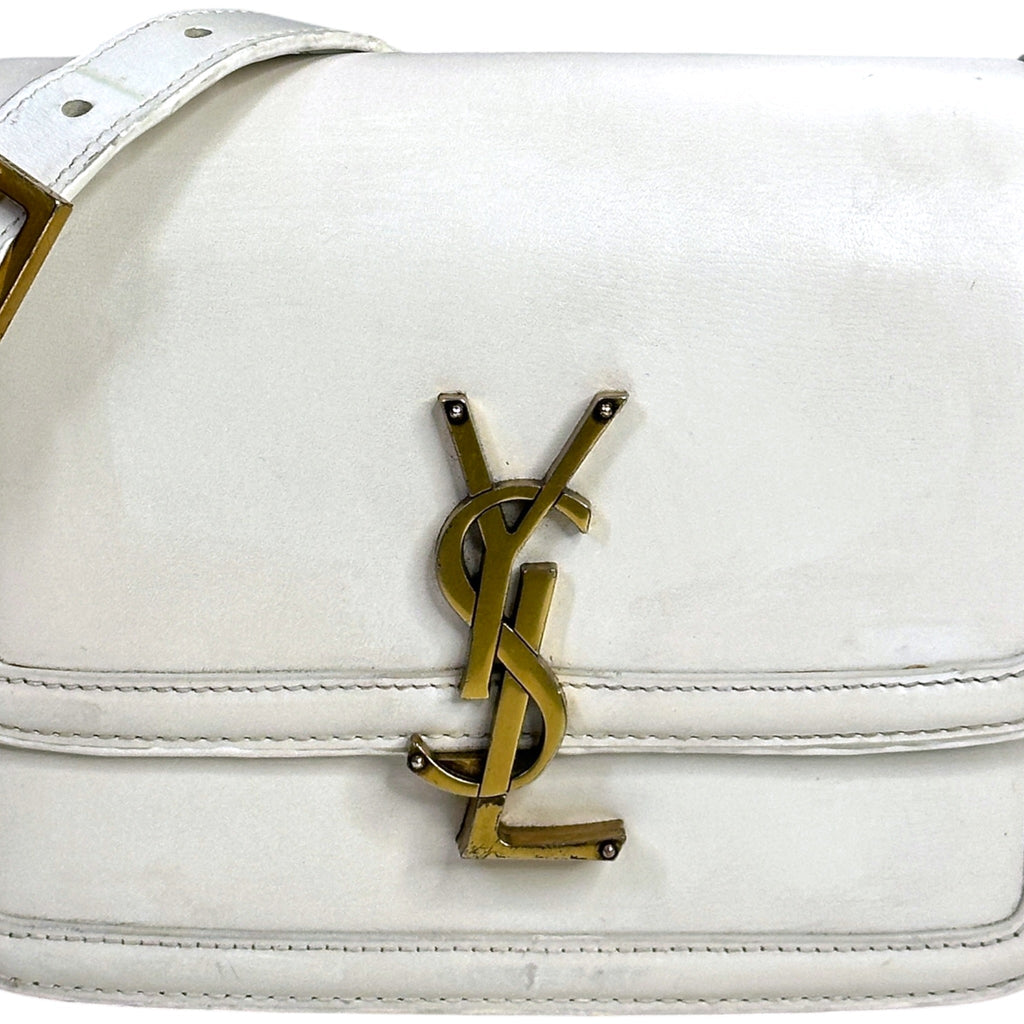 Saint Laurent Solferino Small Satchel White Smooth Leather