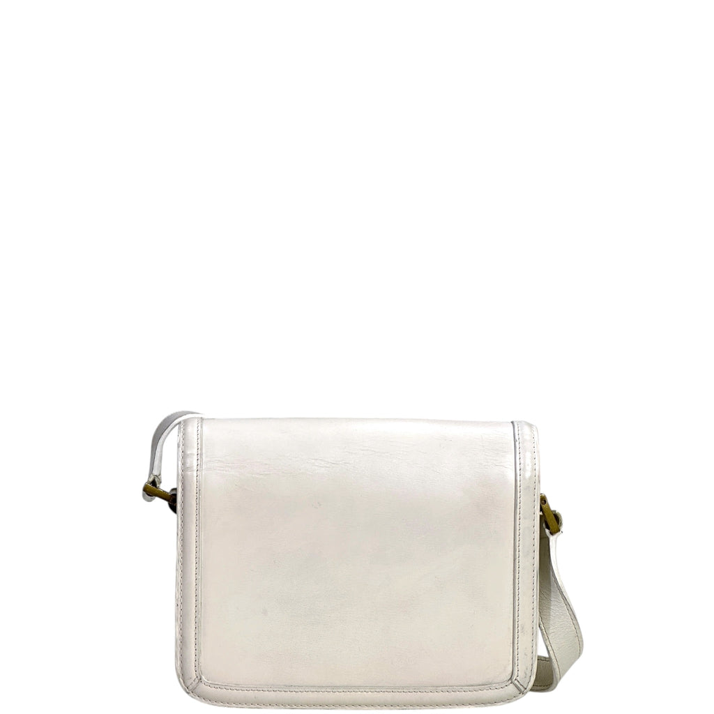 Saint Laurent Solferino Small Satchel White Smooth Leather