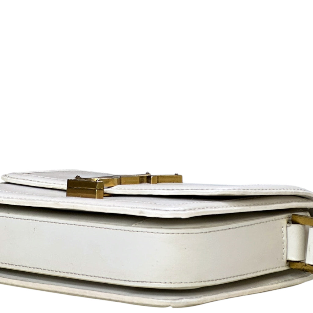 Saint Laurent Solferino Small Satchel White Smooth Leather
