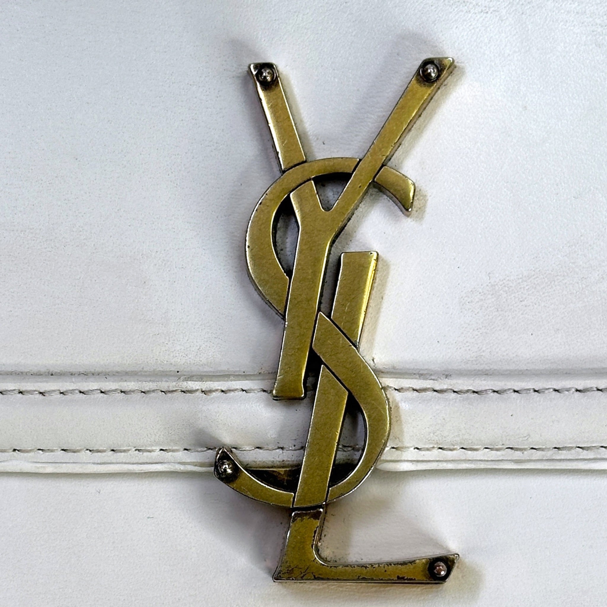 Saint Laurent Solferino Small Satchel White Smooth Leather