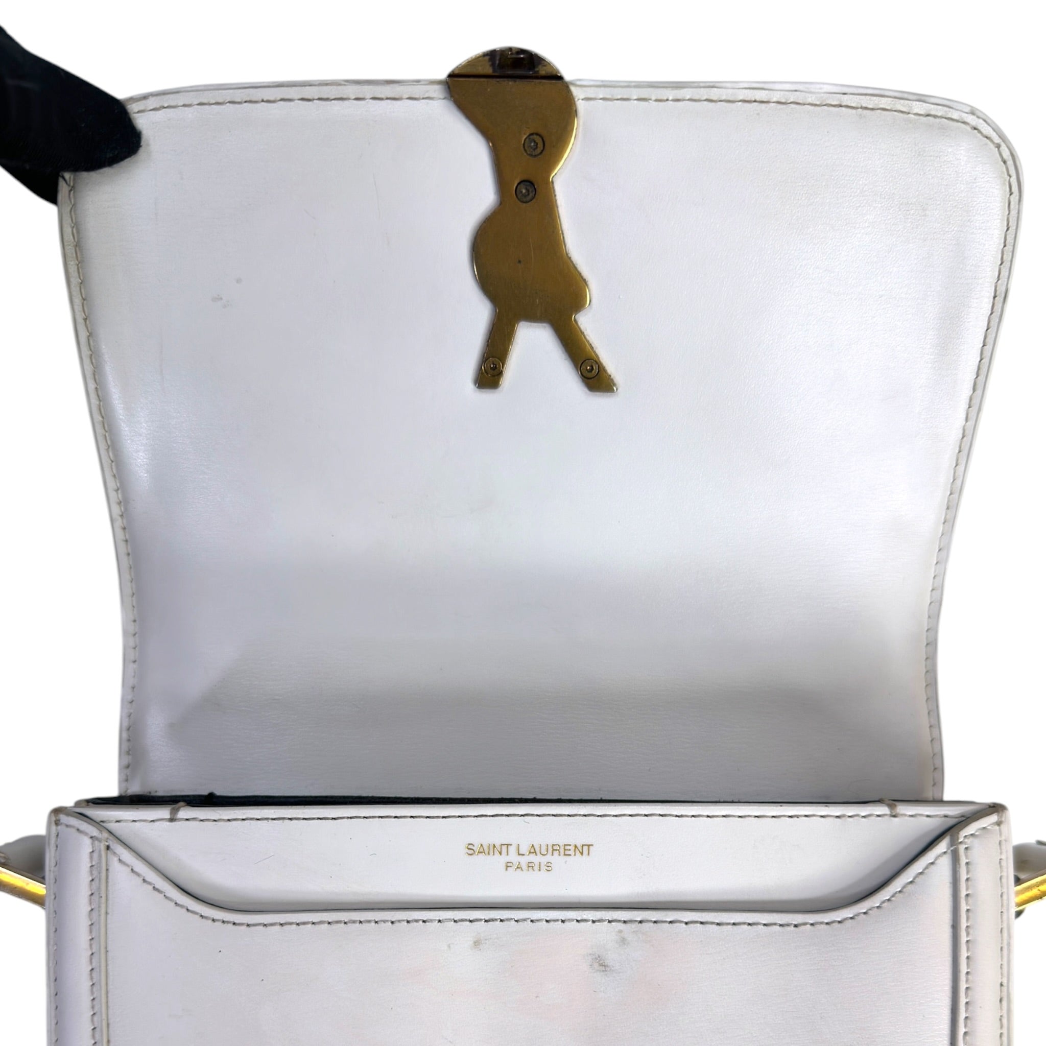 Saint Laurent Solferino Small Satchel White Smooth Leather