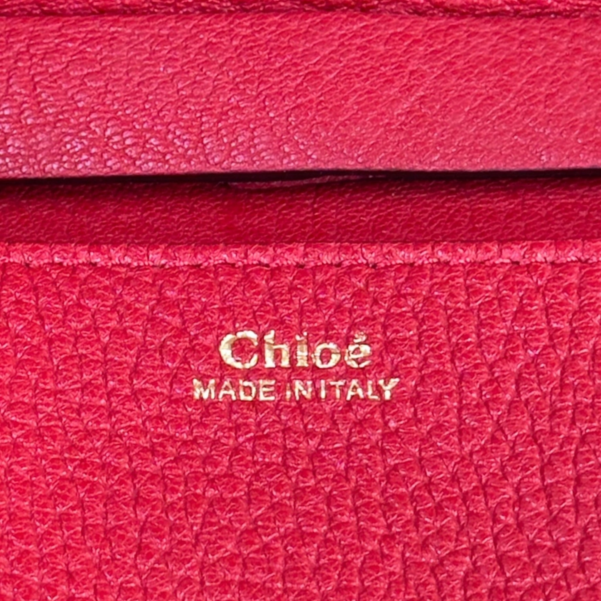 Chloé Drew Chain Shoulder Bag Red Pebbled Leather