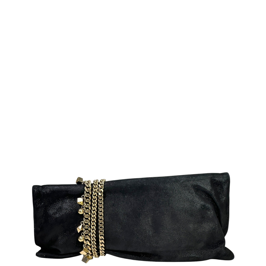 Jimmy Choo Chandra Clutch Black Shimmering Leather