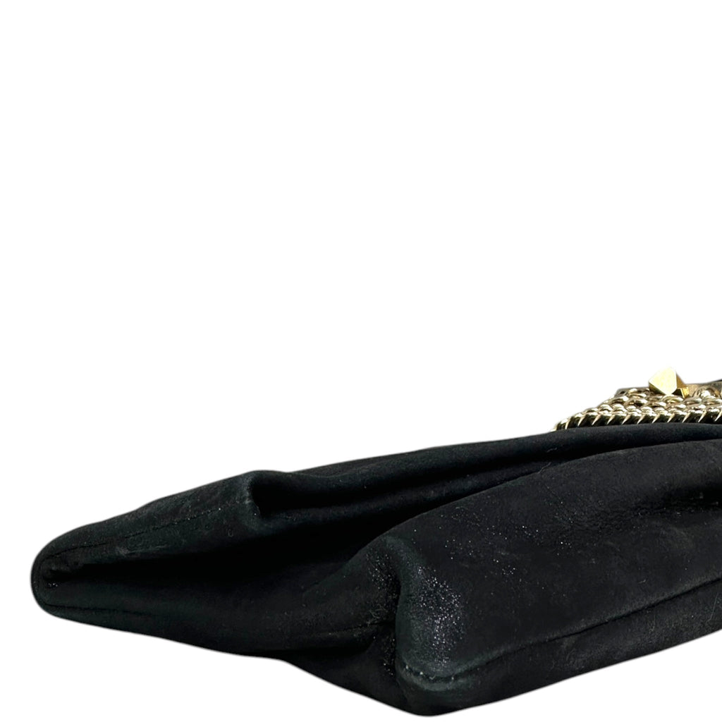 Jimmy Choo Chandra Clutch Black Shimmering Leather