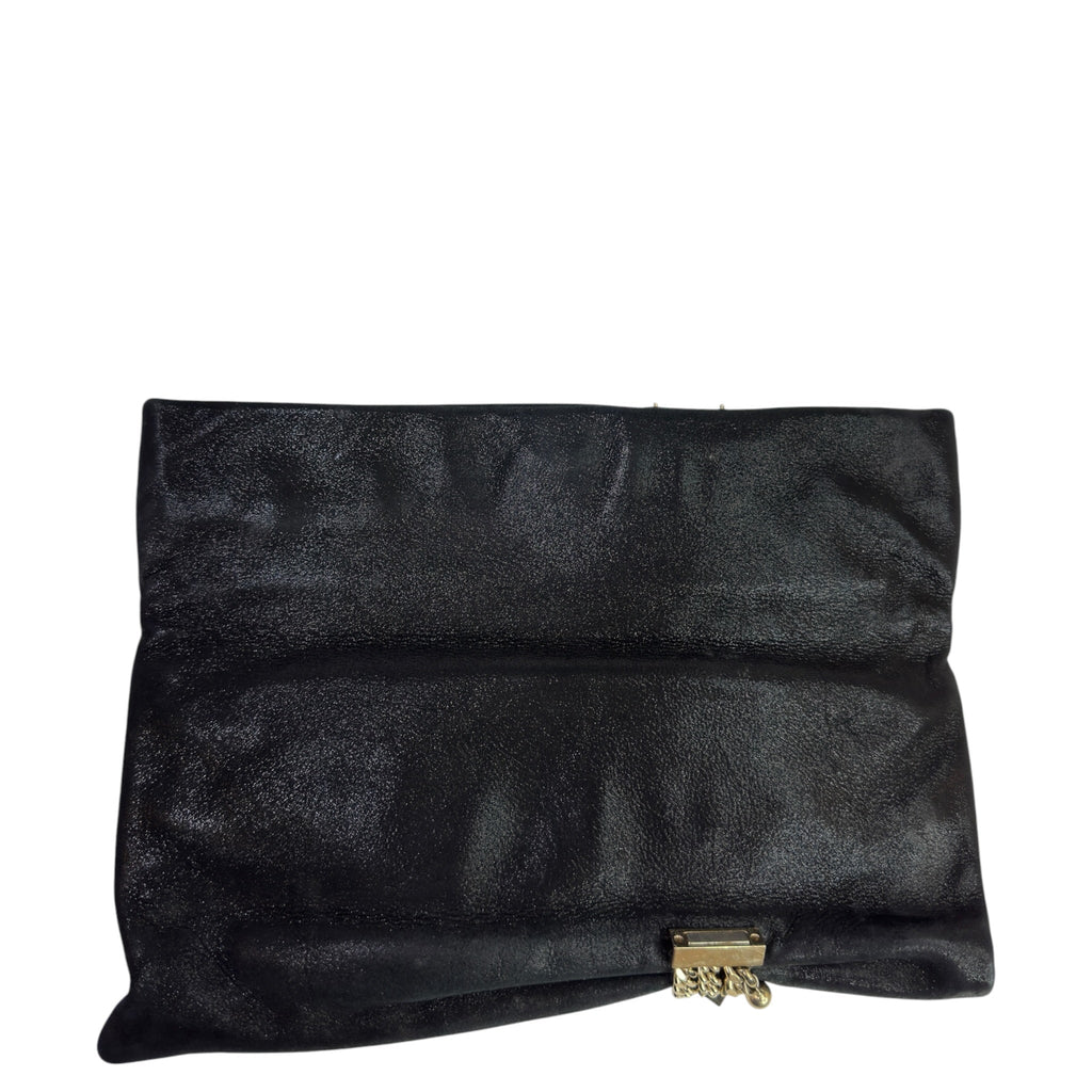 Jimmy Choo Chandra Clutch Black Shimmering Leather