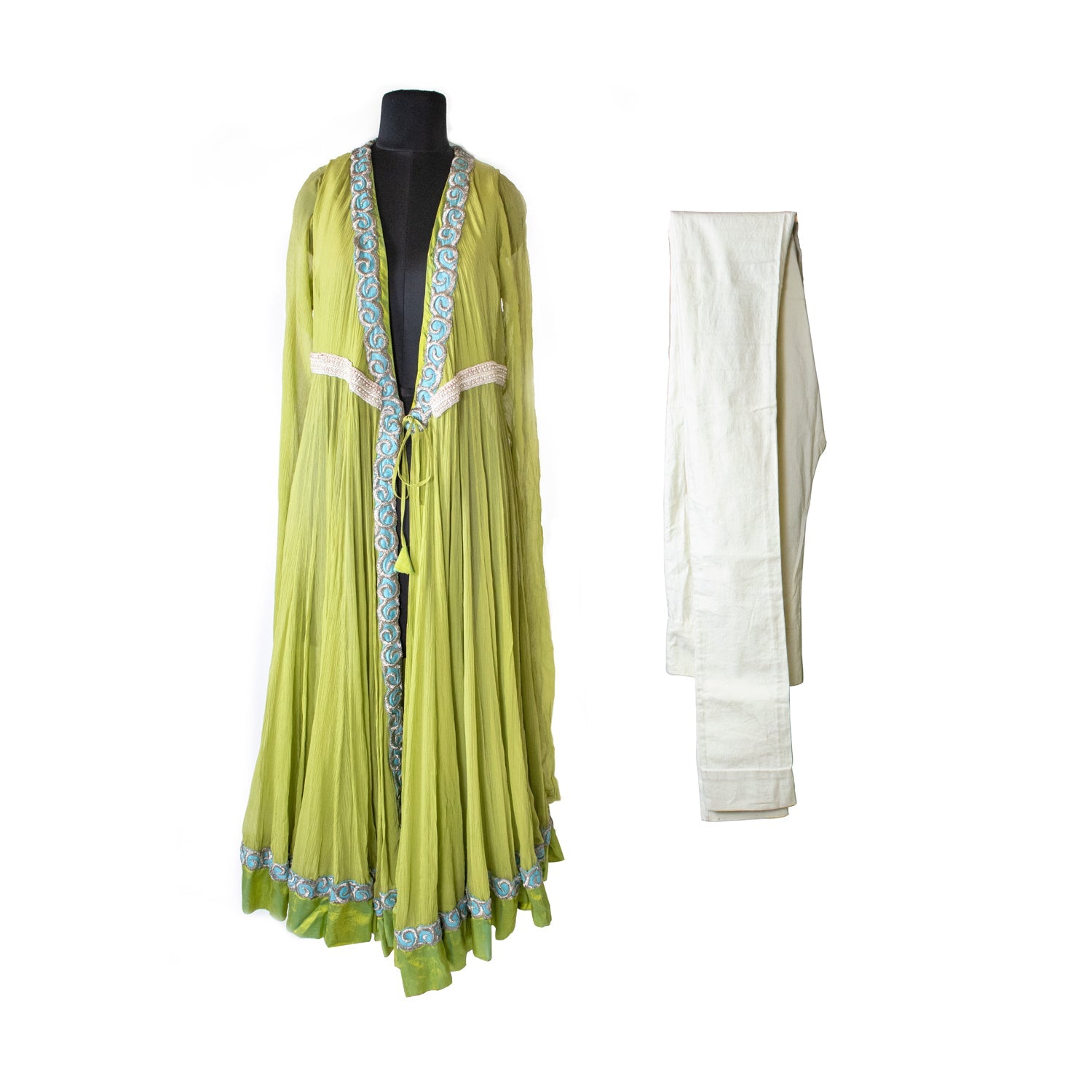Anamika Khanna Green Open Gown With Pants