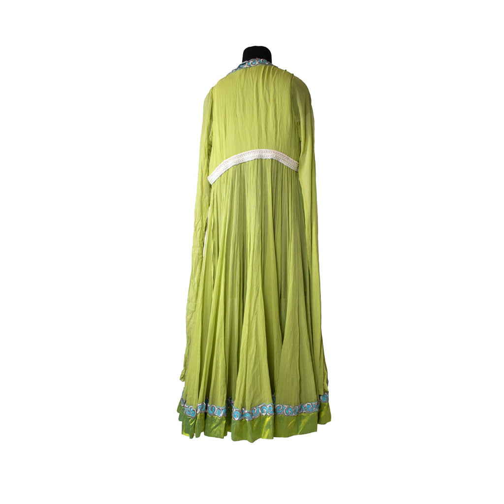 Anamika Khanna Green Open Gown With Pants