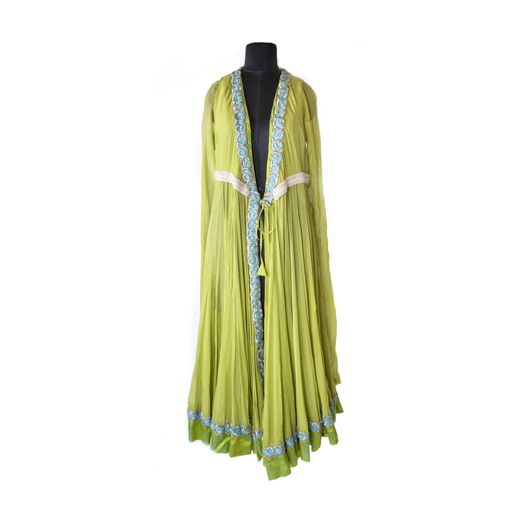Anamika Khanna Green Open Gown With Pants