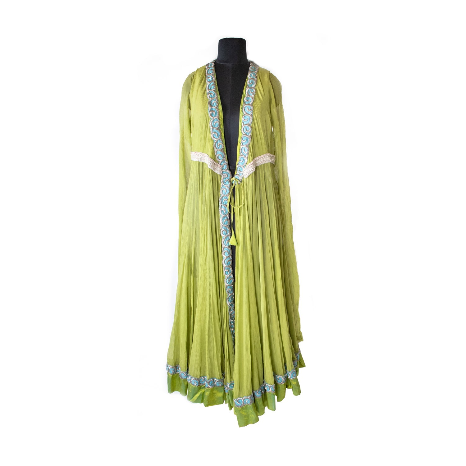 Anamika Khanna Green Open Gown With Pants