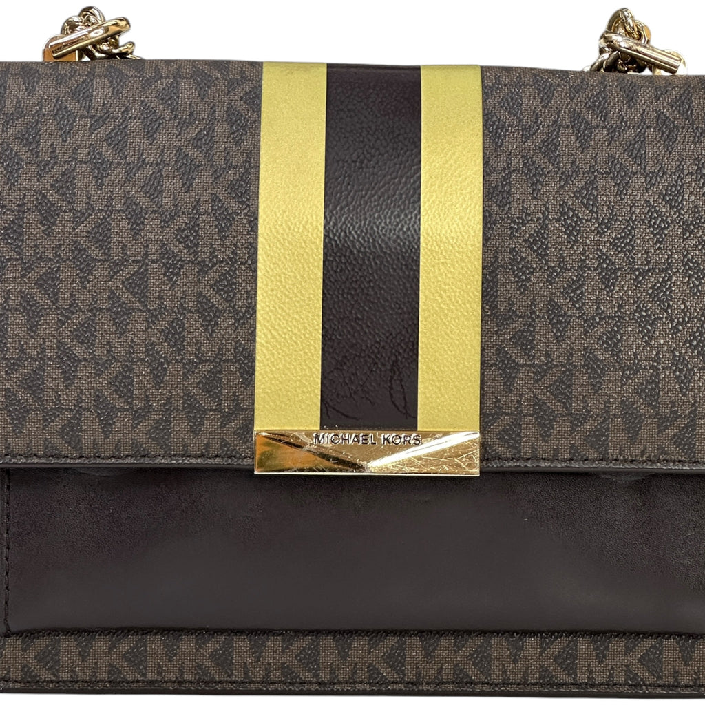 Michael Kors Jade Brand Print Sling Bag Brown Monogram Canvas