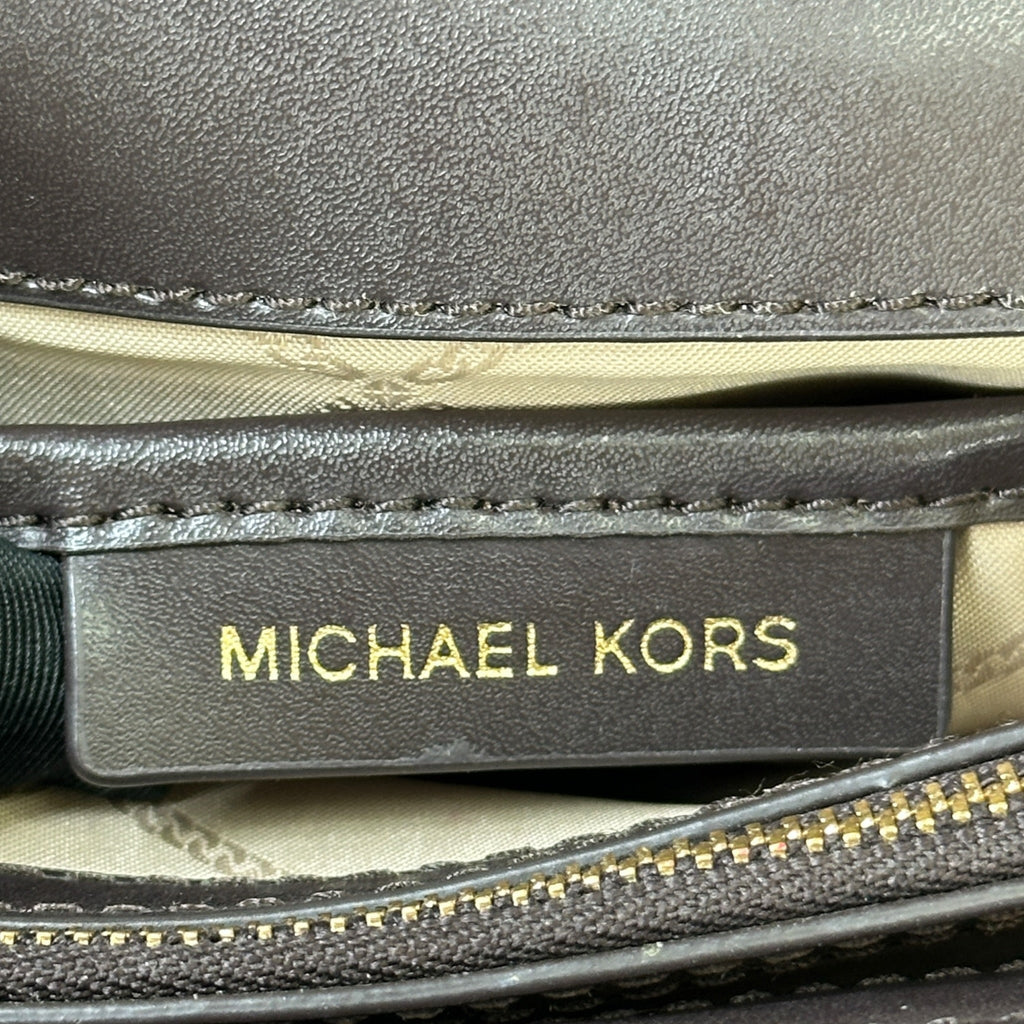 Michael Kors Jade Brand Print Sling Bag Brown Monogram Canvas