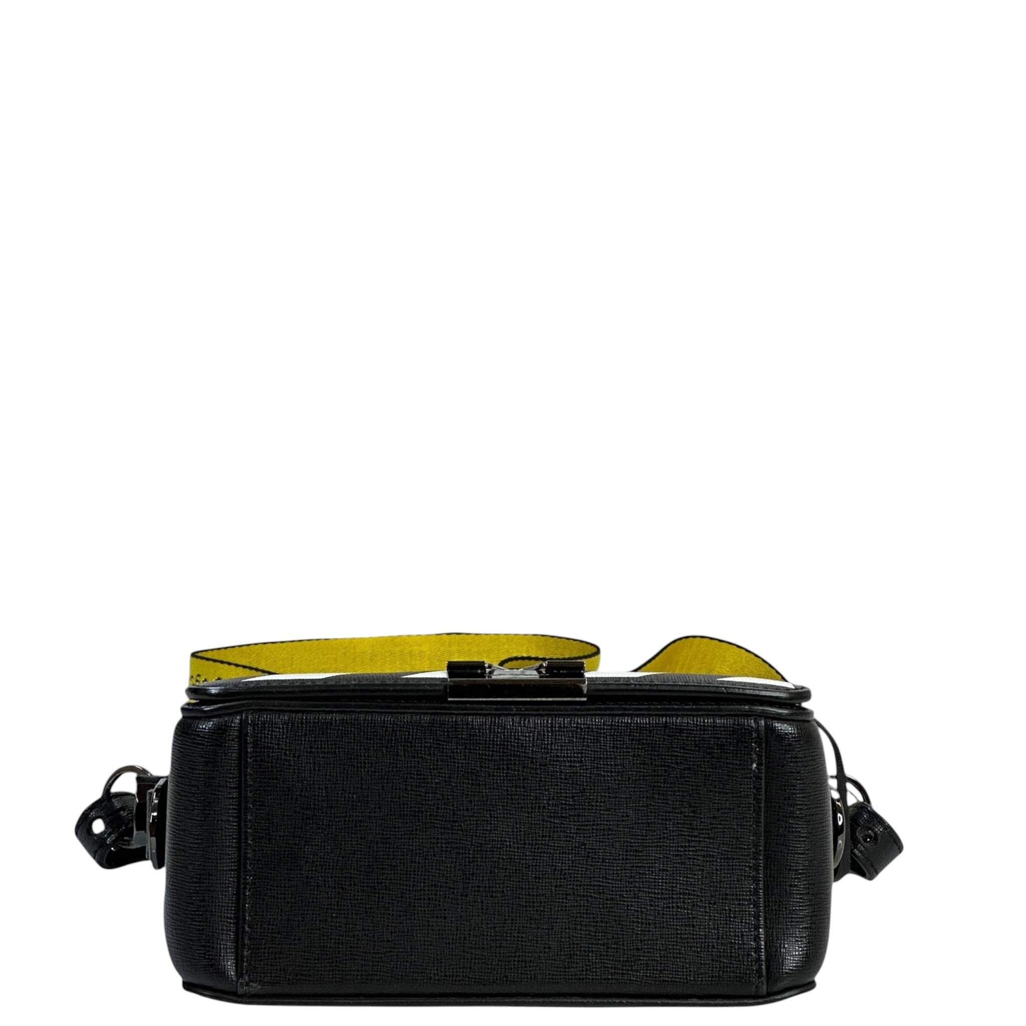 Off-White Diagonal Binder Clip Crossbody Bag Black/White Leather