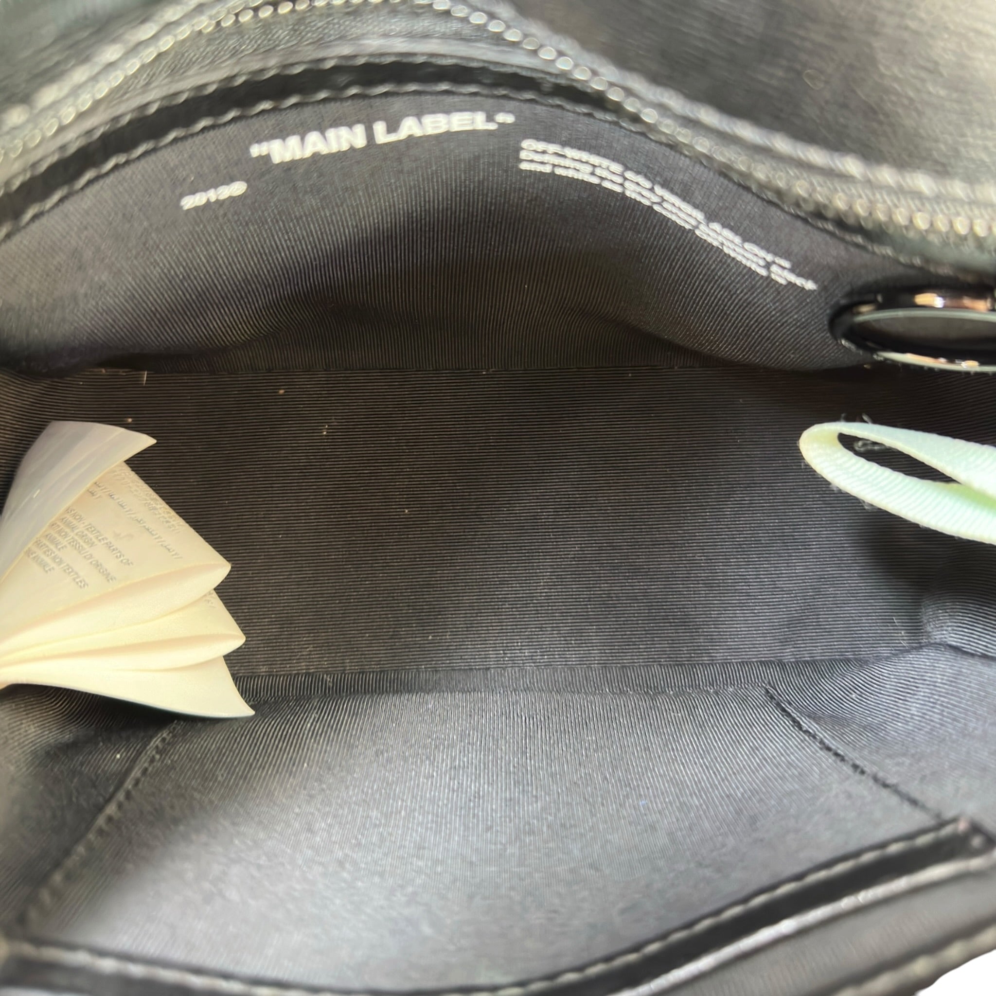 Off-White Diagonal Binder Clip Crossbody Bag Black/White Leather