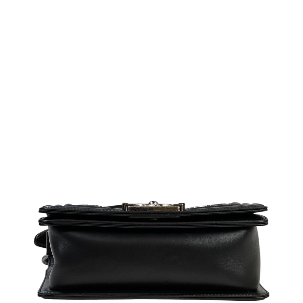 Chanel Boy Bag Small Black Chevron Lizard Airlines