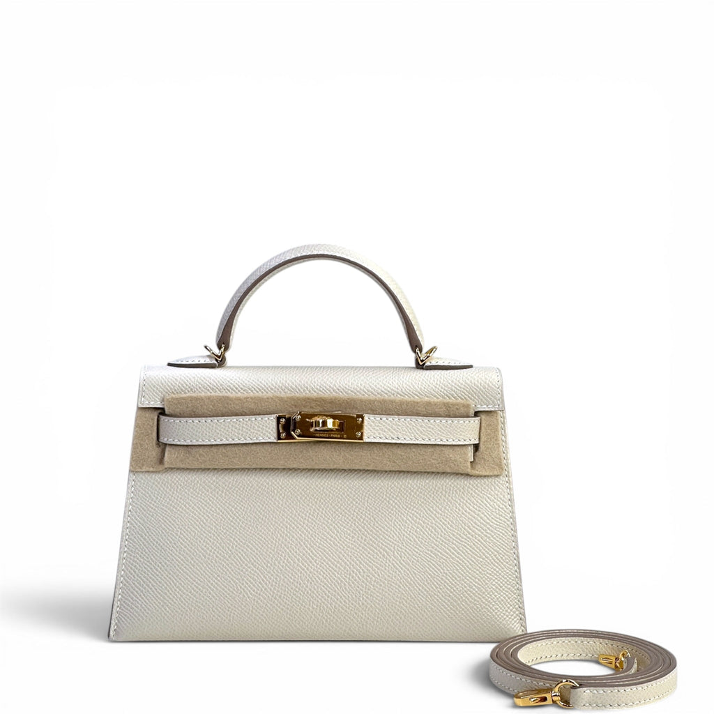Hermès Mini Kelly 20 Craie Epsom GHW (K20)
