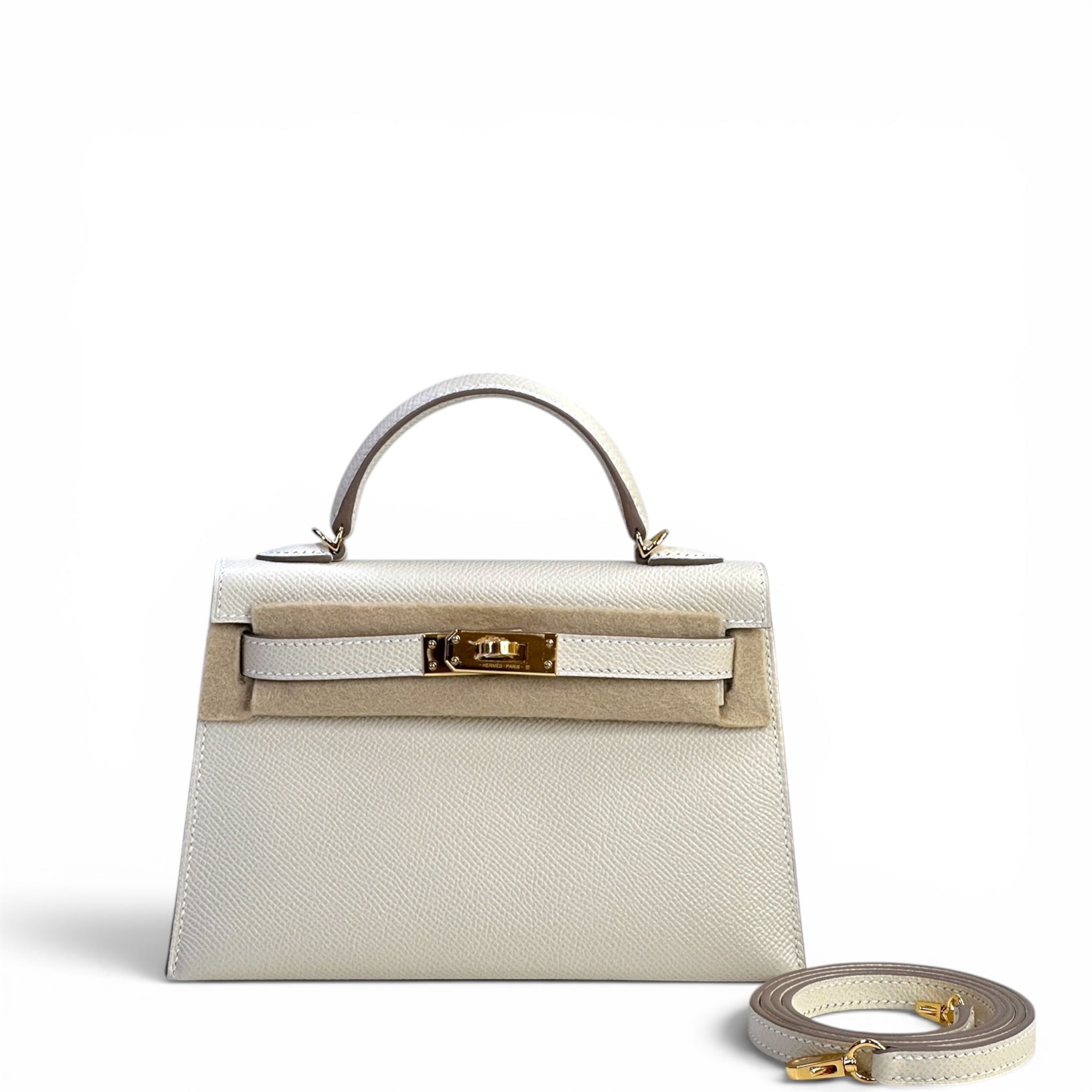 Hermès Mini Kelly 20 Craie Epsom GHW (K20)