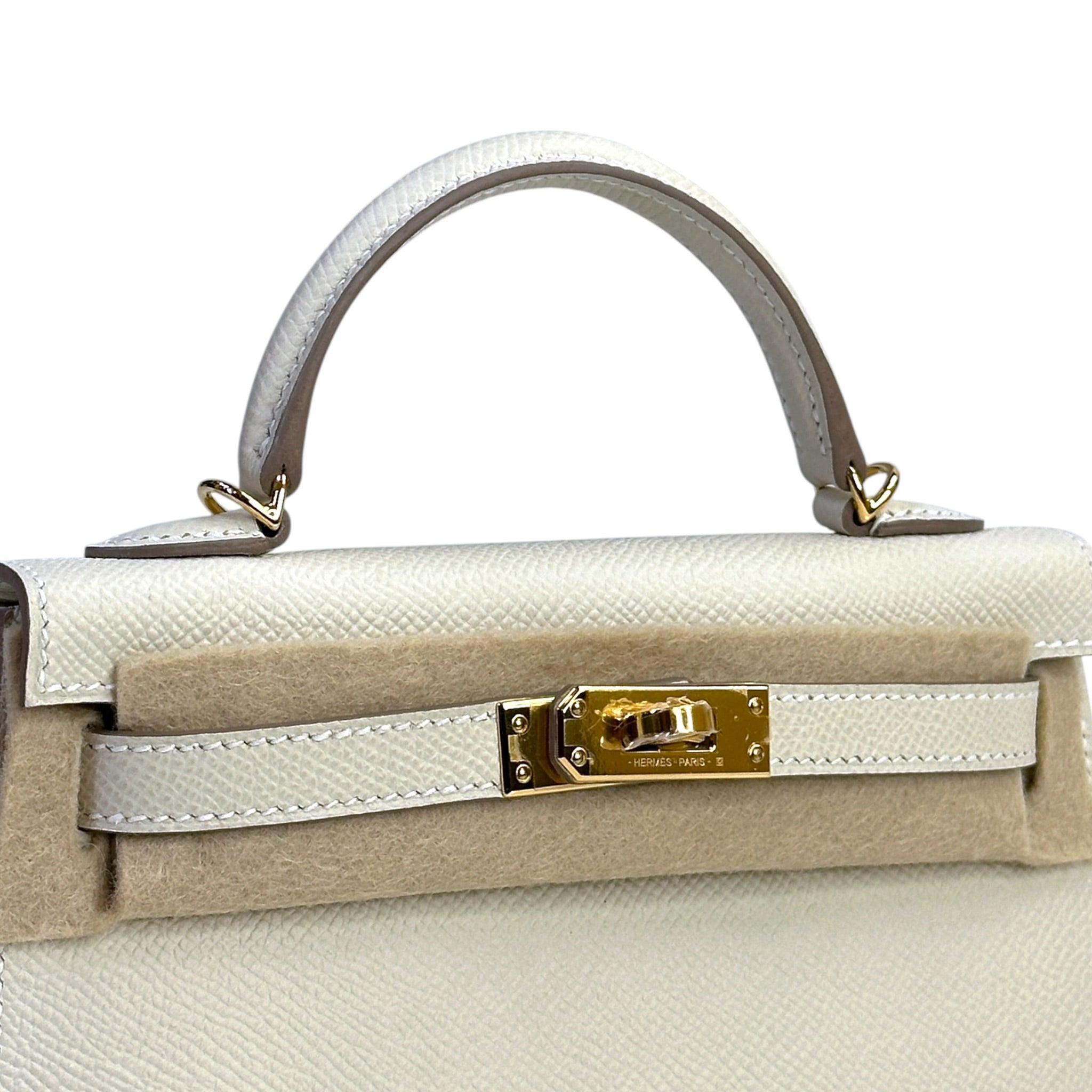 Hermès Mini Kelly 20 Craie Epsom GHW (K20)