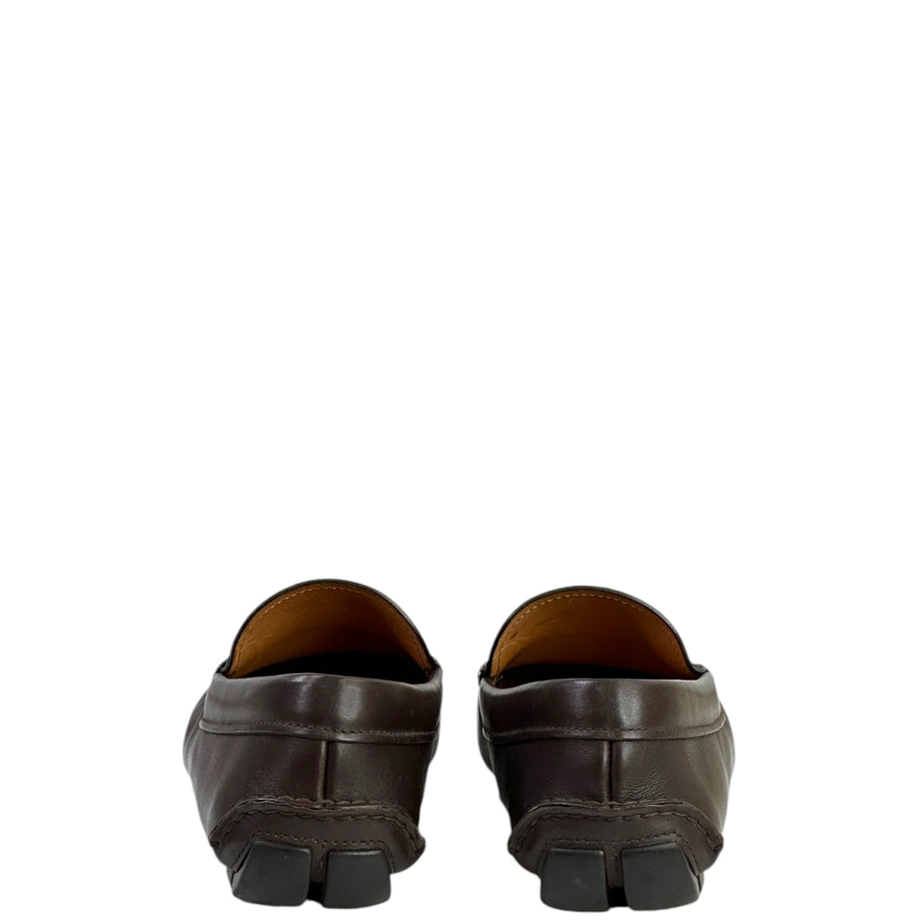 Prada Men's Loafers Brown Leather Size 9.5