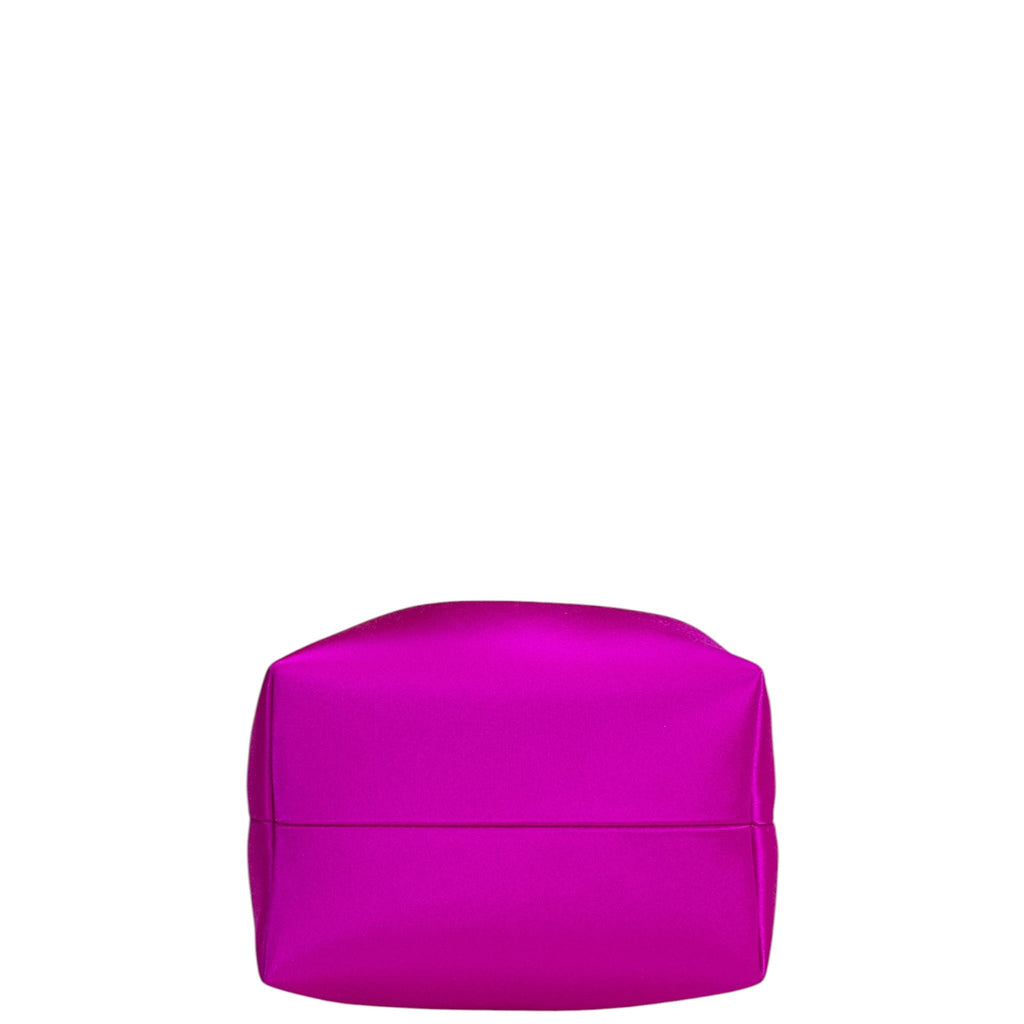 Jimmy Choo Bon Bon Bucket Bag Mini Fuchsia Satin Crystal Embellished